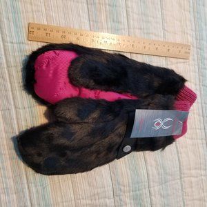 Spyder Faux Fur Nylon Mittens, Rare discontinued item – New!